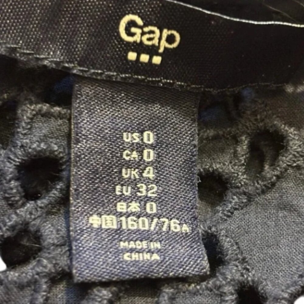 GAP Women's Navy Lace Eyelet Mini Dress Size 0 - Picture 5 of 6